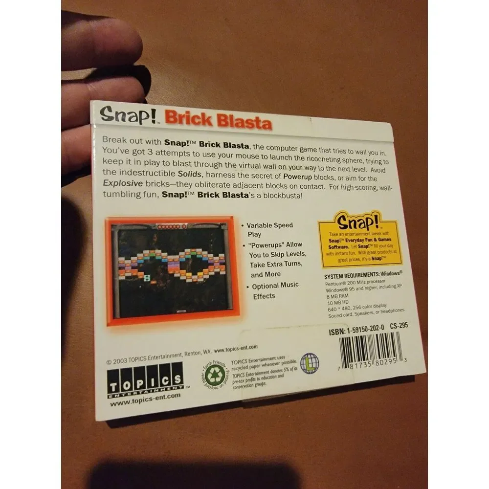 Snap Brick Blasta (PC, 2003) Fun And Games CD Rom